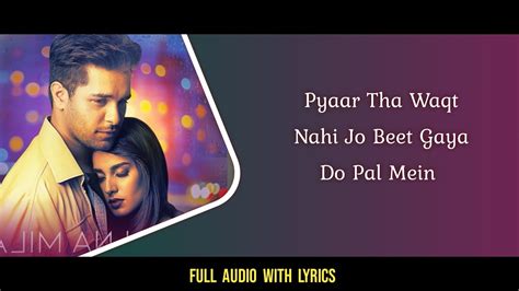 pyaar tha waqt nahi lyrics